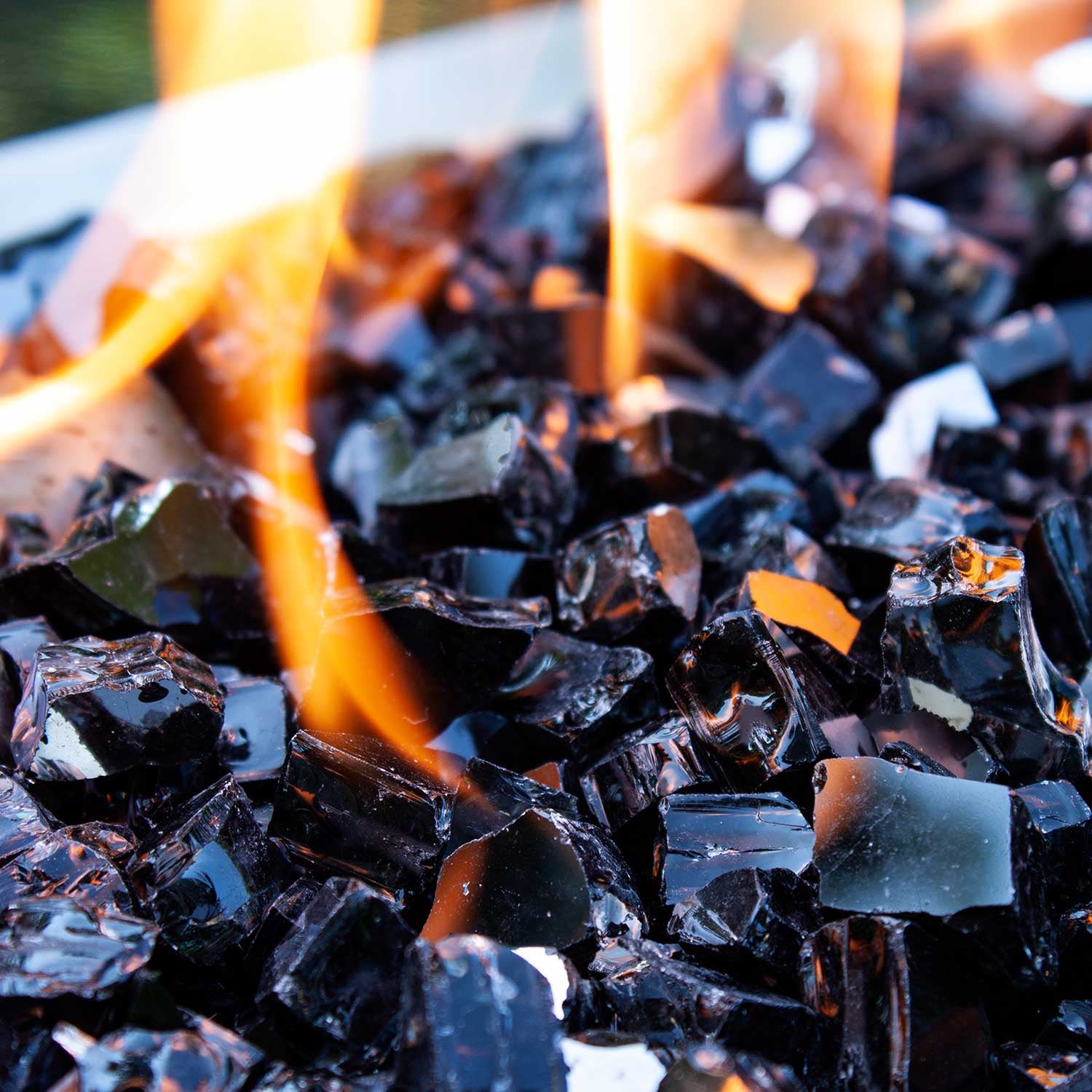 0.50" Black Reflective Fire Glass, 10 Lb