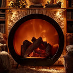 LED Fireplace Lamp Realistic Flame Effect Vintage Style USB Battery Powered Light for Indoor Room Christmas Halloween Decoration