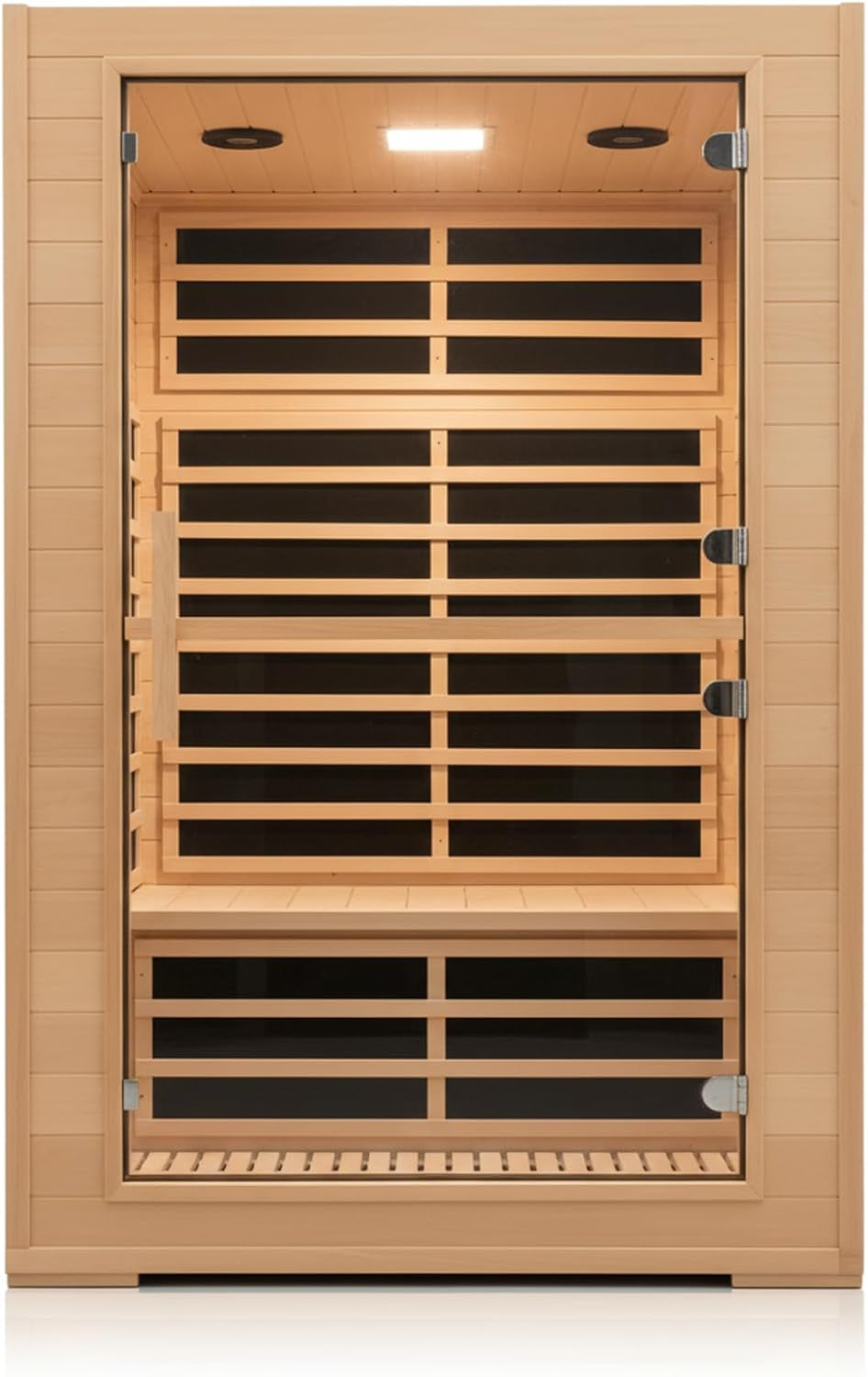 2 Person Far Infrared Sauna, 1800W Low EMF Wooden Infrared Sauna Room for Home, 8 Heating Panels Therapy Sauna with Hemlock Wood, Indoor Sauna Spa for Relaxation, Muscle Relief (Double Person Sauna)