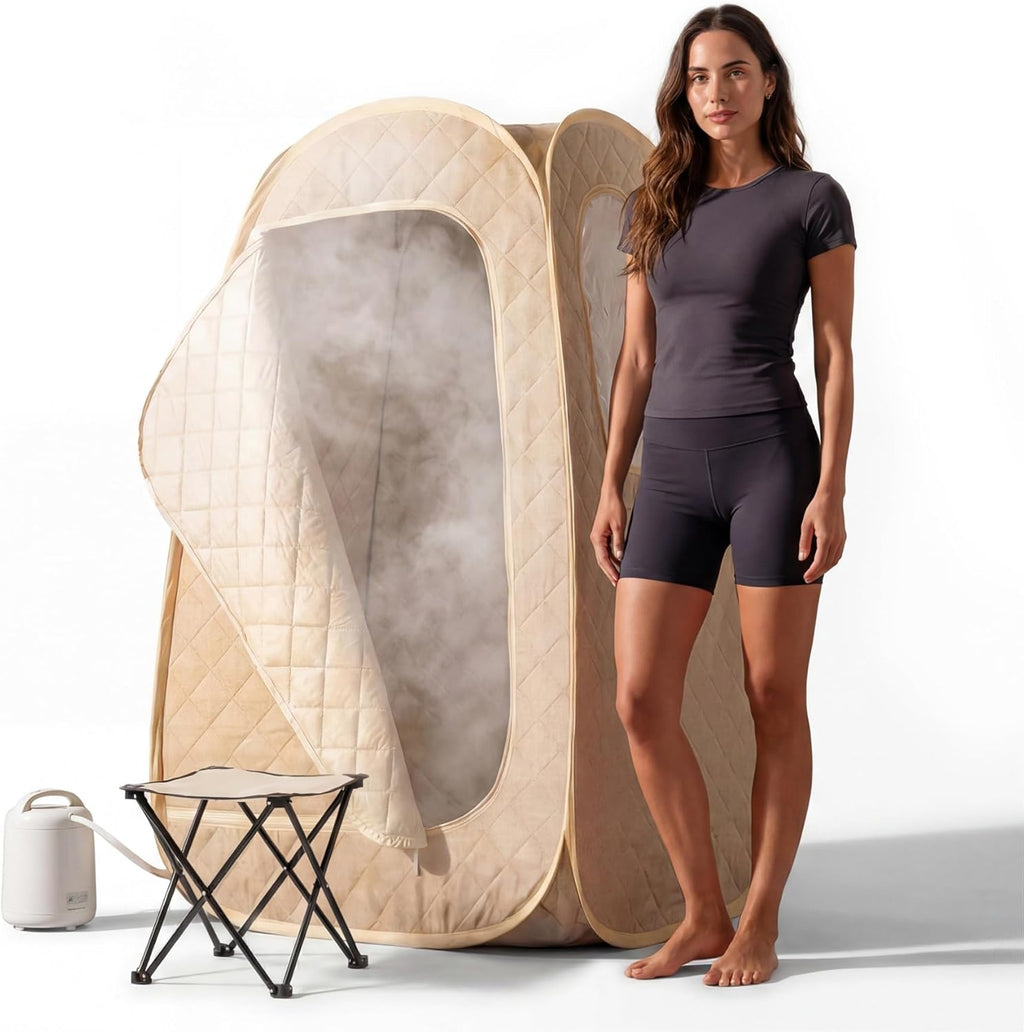 Portable Sauna – Collapsible Personal Steam Sauna for Stress Relief & Muscle Relaxation, Fast 1-Min Setup, Heats to 115°F, up to 60 Min Session, Compact Foldable Design