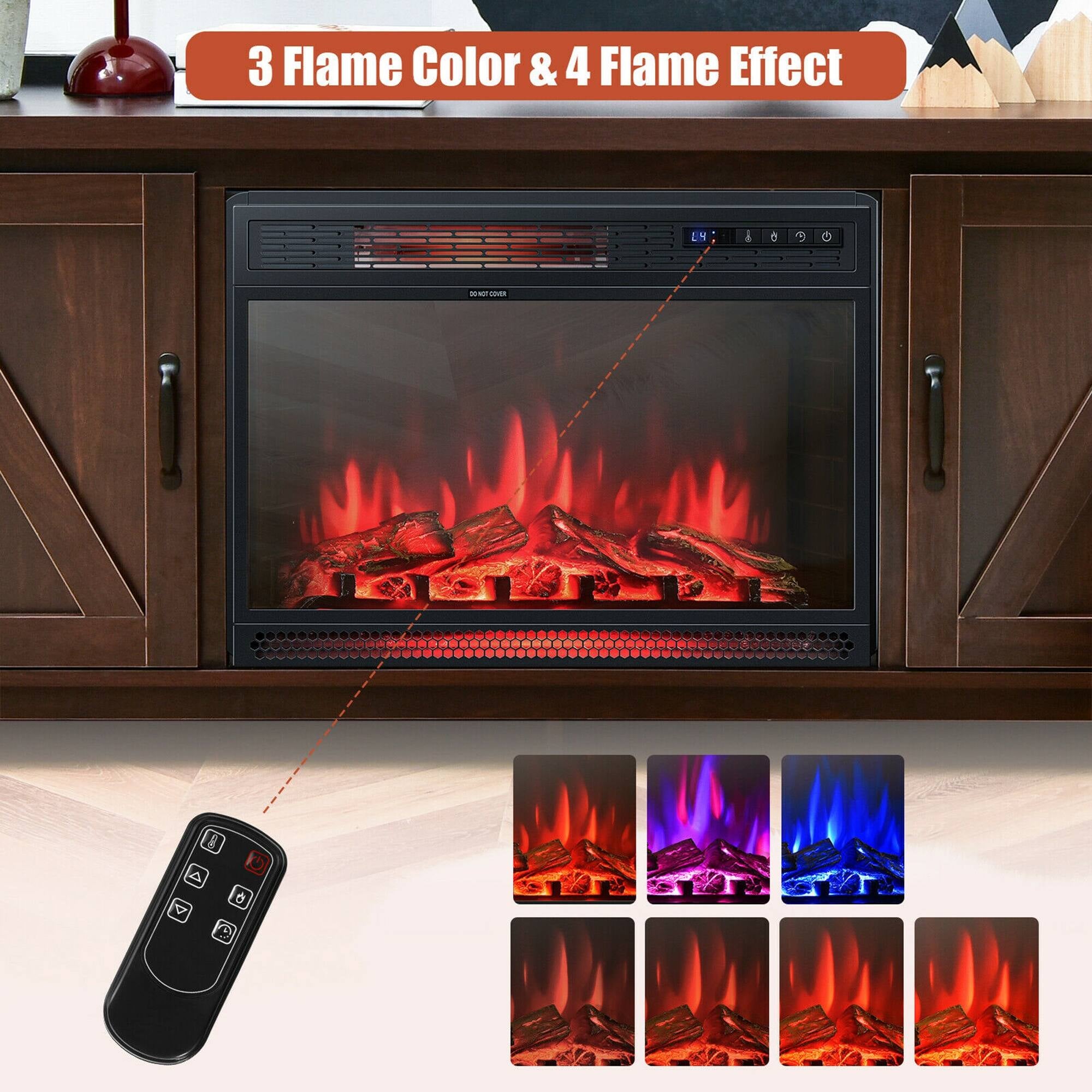 59'' Fireplace TV Stand W/ 25'' 1350W Electric Fireplace Heater