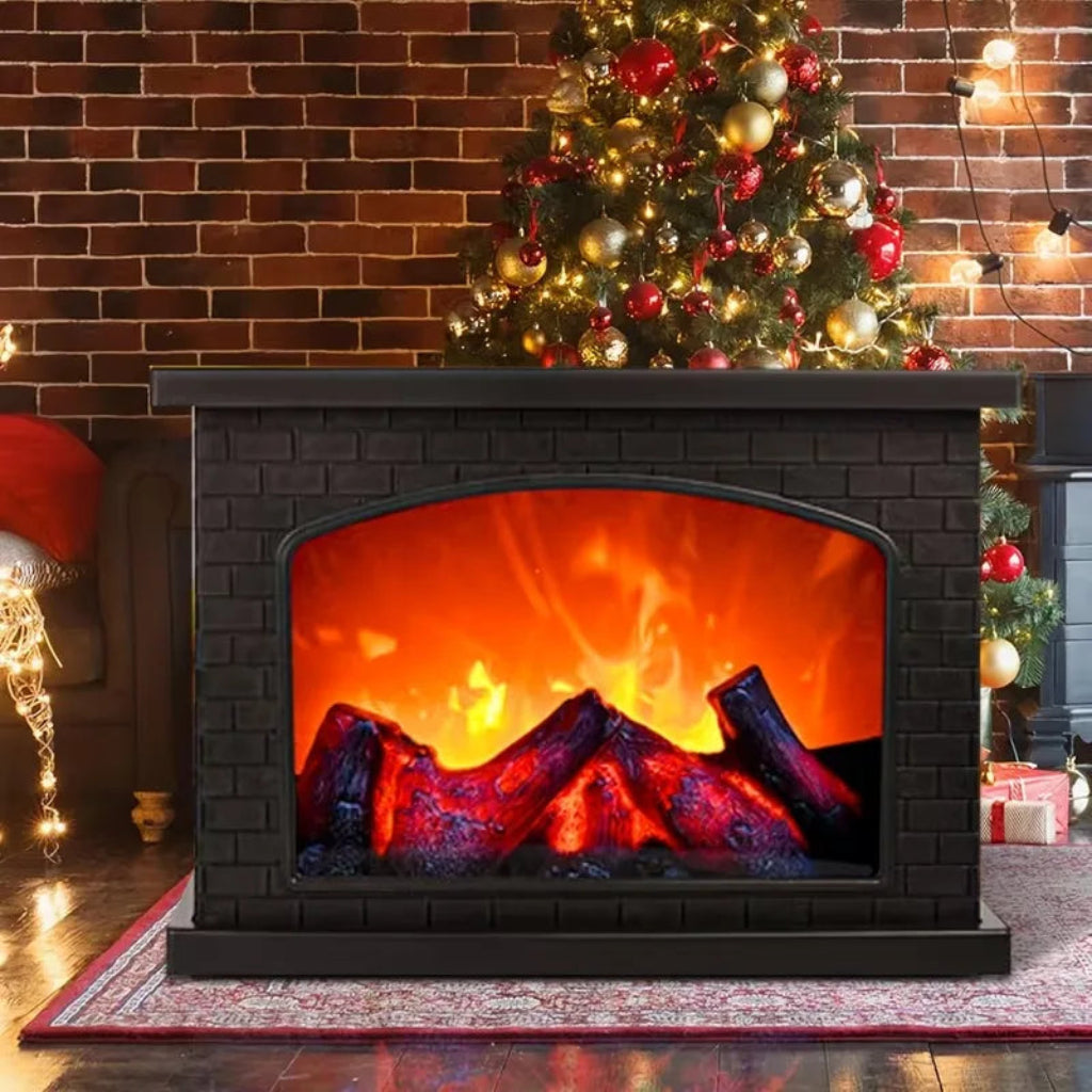 LED Fireplace Lamp Realistic Flame Battery USB Powered Vintage Style for Indoor Room Terrace Christmas Halloween Tabletop Decor