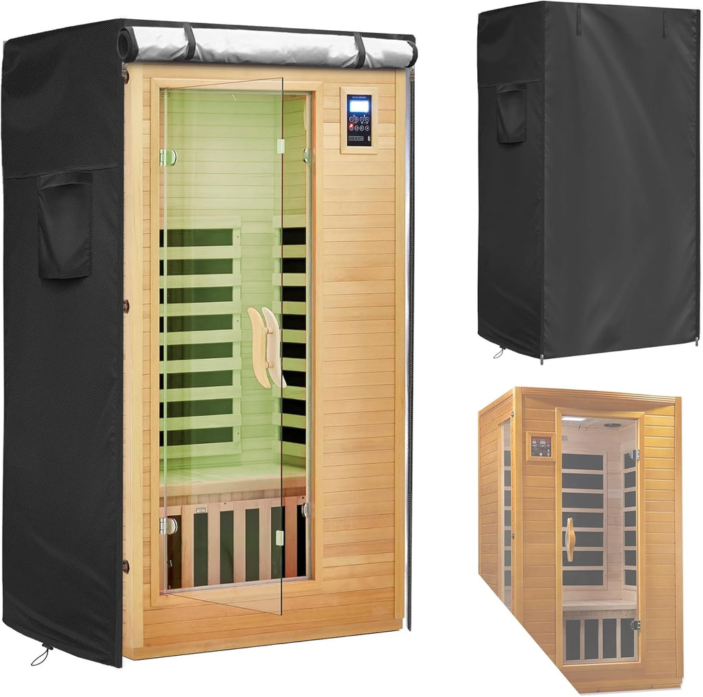 Outdoor Sauna Cover 420D Heavy-Duty Waterproof Durable Protector, Fits 48"X45"X74" U/V & Weather-Resistant for Year-Round Protection