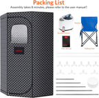 Portable Sauna for Home, Portable Steam Tent for Home Detox and Relaxation, Includes 3L Steamer, Remote Controller, Folding Chair, Adjustable Timer 1-60 Min, Large Size