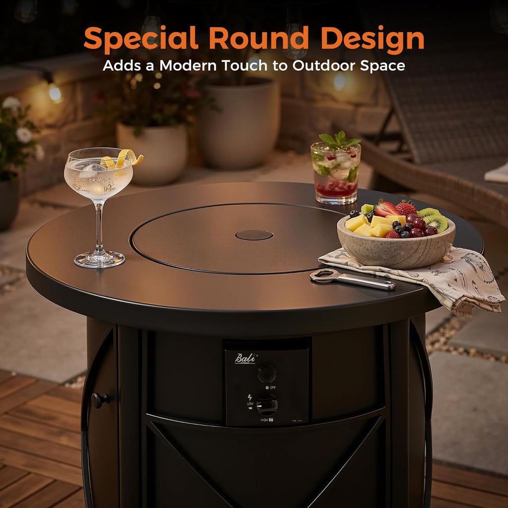 50000 BTU Propane Fire Pit for Outdoor, 30 in Fire Pit Table Outdoor, round Firepits for outside Backyard, Patio