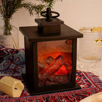 LED Fireplace Lamp Realistic Flame Battery USB Powered Vintage Style for Indoor Room Terrace Christmas Halloween Tabletop Decor