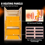 Infrared Sauna 1 Person Far Infrared Sauna Low EMF Indoor Sauna with Starry Light Ceiling Speakers Personal Dry Sauna for Home Gym Spa Fast Heating Easy Assembly 30.7X 30.7X62.2