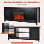 59'' Fireplace TV Stand W/ 25'' 1350W Electric Fireplace Heater
