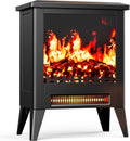 Electric Fireplace Heater, Quick Heating Portable Low Noise Fireplace with Temp Control, CSA Certified,18” Electric Fire Place with Overheat Protection Function for Living Room, Bedroom, Black