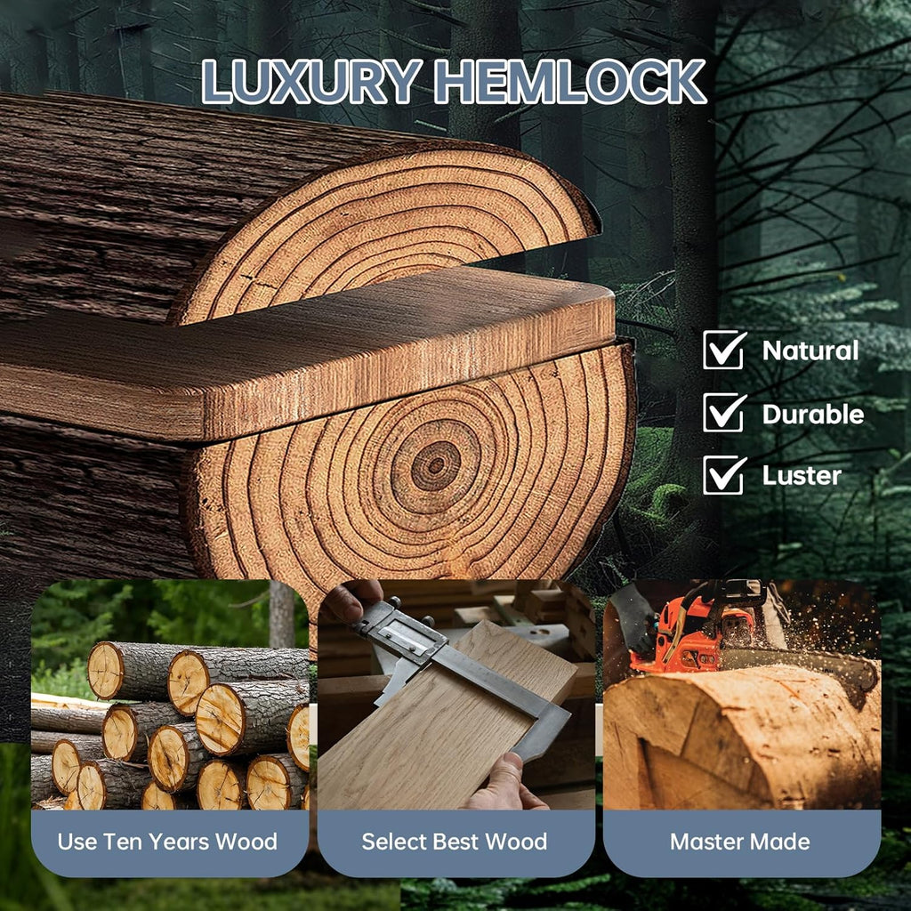 Wood Infrared Sauna, 1 Person Traditional Home Sauna, Canadian Hemlock Indoor Dry Sauna Spa Room for Low EMF with Bluetooth Speakers and Control Panel, 32.67"X 27.55"X 59.44"