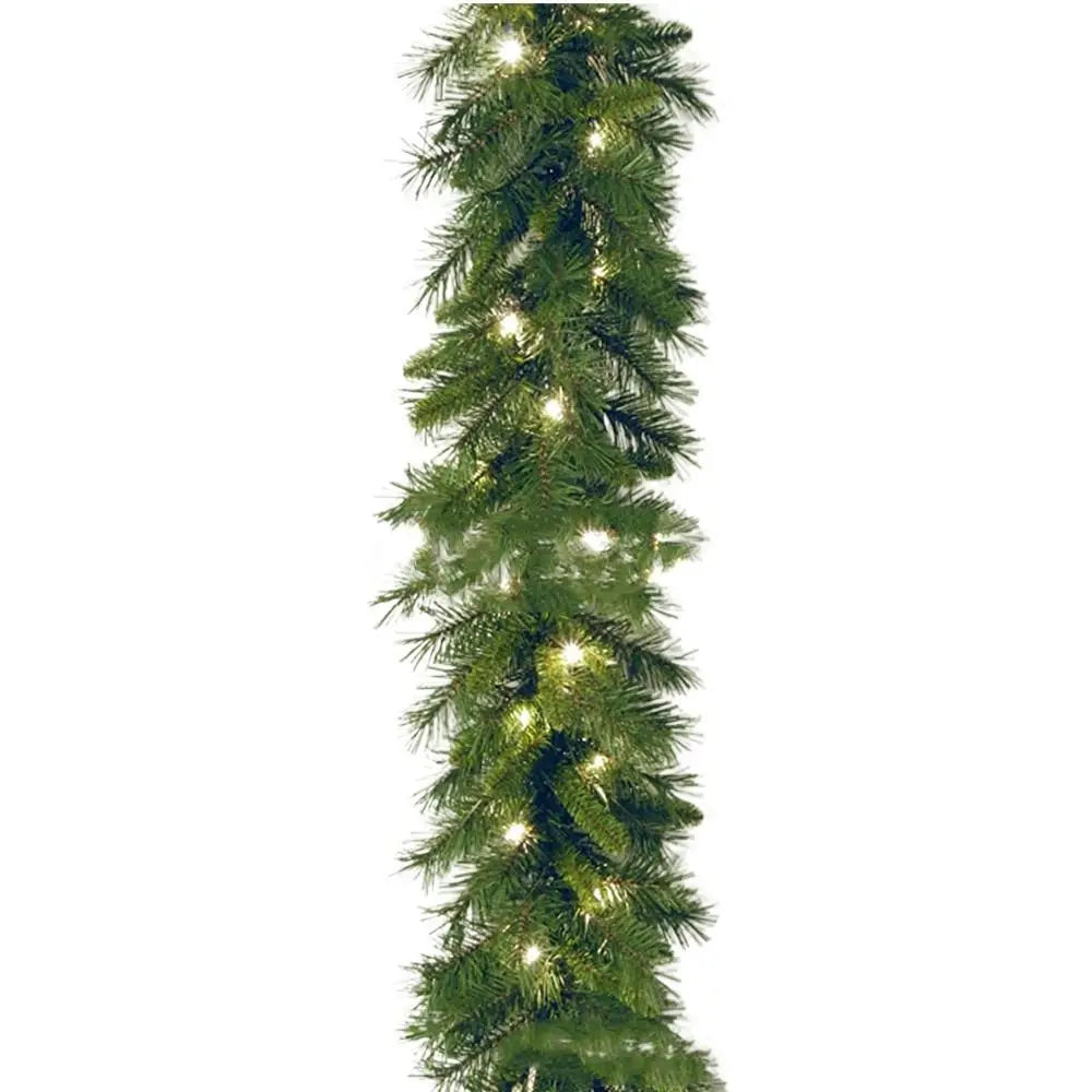30 LED Lights Christmas Garland 180Cm/6 Feet Green Artificial Pine Tree Decor Pine Cone Berry Ornament