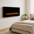 54 In. Wall Mounted LED Fire and Ice Electric Fireplace with Remote in Black
