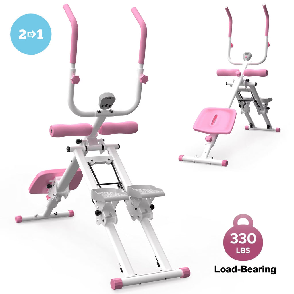 【】2 in 1 Stair Stepper & Ab Workout Machine - Multi-Function Trainer-Upgrade High-Efficiency Stairmaster & Ab Trainer Machine Full-Body Exercise Equipment for Home Gym Exercise