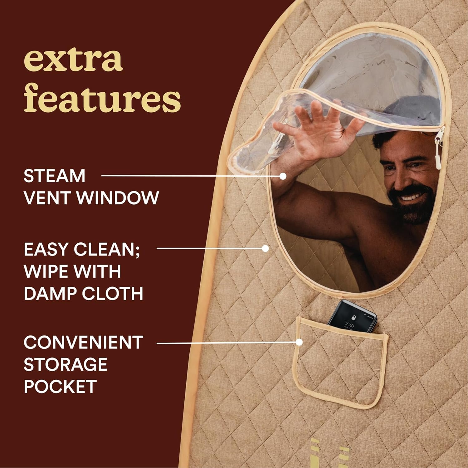 Portable Sauna – Collapsible Personal Steam Sauna for Stress Relief & Muscle Relaxation, Fast 1-Min Setup, Heats to 115°F, up to 60 Min Session, Compact Foldable Design
