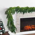 2Pcs 6Ft Christmas Garlands Norfolk Pine Garland Faux Greenery Pine Garland for Christmas Holiday Winter Wall Mantle Fireplace Staircase Indoor Outdoor Decoration