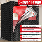 2 Person Infrared Sauna Box for Home, Portable Steam Sauna Room with 660Nm＆850Nm Red Light Therapy Lamp, 5-Layer Waterproof, 2 Steamers, 2 Folding Chair