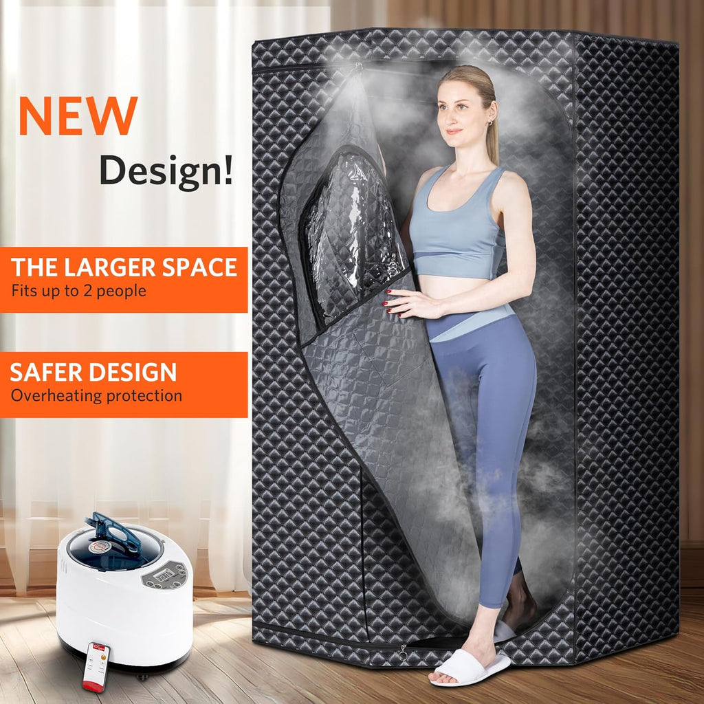 Portable Sauna for Home, Portable Steam Tent for Home Detox and Relaxation, Includes 3L Steamer, Remote Controller, Folding Chair, Adjustable Timer 1-60 Min, Large Size