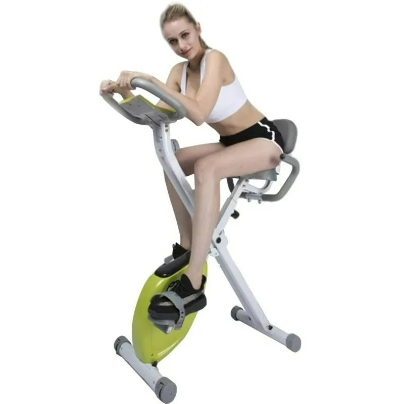 Silent Cycling Foldable Indoor Aerobic Fitness Sports Equipment - Magnetically Controlled Home Use Fat-Burning Exercise Bike