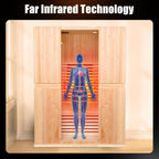 Infrared Home Sauna Room for 2 Persons Sauna Spa Room Hemlock Wood Infrared Sauna Cabin Dry Sauna with Full Spectrum Radiator, LED Light, Bluetooth, MP3, USB (2 Person Sauna Room)