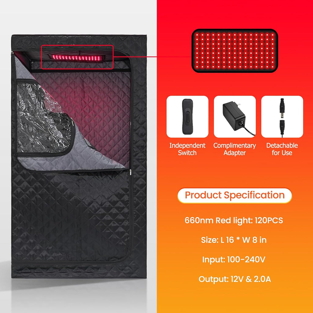 Portable Steam Sauna, Personal Steam Sauna Box, Indoor Steam Sauna for Home, with 4L 1600W Steamer, Remote Control, Folding Chair (Black, 47.24 * 35.43 * 62.7 Inch)