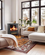 Electric Fireplace Heater, Quick Heating Portable Low Noise Fireplace with Temp Control, CSA Certified,18” Electric Fire Place with Overheat Protection Function for Living Room, Bedroom, Black