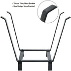 Outdoor Firewood Rack Wood Storage Log Rack Carrier Metal Holder Black 20 Inch