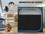 2 Person Infrared Sauna | Full Size Portable Sauna Tent | FAR Infrared Sauna for Home, 1,350Watt, Home Saunas with Heating Foot Pad*2, Portable Chair*2, (L56.7 X W31.5 X H59.4, Black)