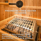 Lennon 2-4 Person Traditional Cedar Outdoor Cube Sauna with Porch, Electric Sauna Heater, Sauna Rocks, Dry Heat, Steam Sauna, LED Lights, Wi-Fi Control, Sauna Accessories