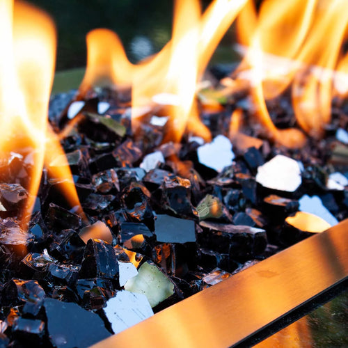0.50" Black Reflective Fire Glass, 10 Lb