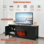 59'' Fireplace TV Stand W/ 25'' 1350W Electric Fireplace Heater