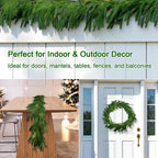 2Pcs 9Ft Christmas Garlands Norfolk Pine Garland Faux Greenery Pine Garland for Christmas Holiday Winter Wall Mantle Fireplace Staircase Indoor Outdoor Decoration