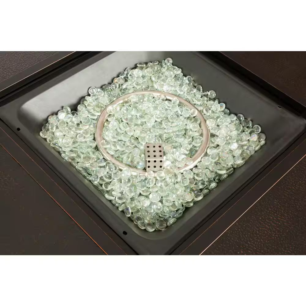 Armstrong 42 In. X 24 In. Square Cast Aluminum LPG Fire Pit Table in Antique Bronze
