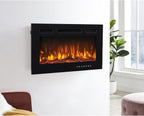 Electric Fire Place Heater for the Wall Mount, Living Room Black 30 Inches/12 Flame Colors