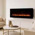 54 In. Wall Mounted LED Fire and Ice Electric Fireplace with Remote in Black