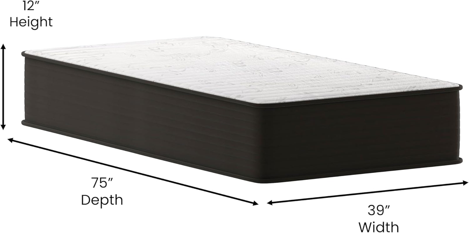 Dream 12 Inch Hybrid Mattress, Twin Size High Density Foam and Innerspring Mattress in a Box, Certipur-Us Certified Foam