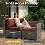 Large Gray 13-Piece 12-Seats Wicker Patio Fire Pit Sofa Set with Light Red Cushions and 43 In. Fire Pit Table
