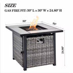Mars Gray 9-Piece 7-People Wicker Patio Conversation Fire Pit Sofa Set with Red Orange Cushion and Swivel Rocking Chairs