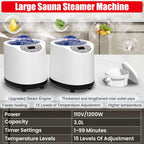 2 Person Infrared Sauna Box for Home, Portable Steam Sauna Room with 660Nm＆850Nm Red Light Therapy Lamp, 5-Layer Waterproof, 2 Steamers, 2 Folding Chair