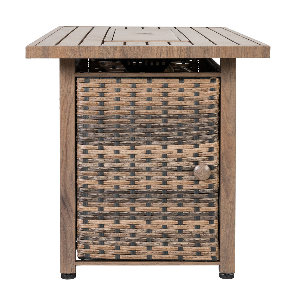 Fire Pit Table 43-In W 50000 Maximum Btus Iron Rectangle Liquid Propane Fire Pit Table