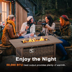 Fire Pit Table 43-In W 50000 Maximum Btus Iron Rectangle Liquid Propane Fire Pit Table