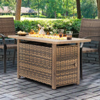 Fire Pit Table 43-In W 50000 Maximum Btus Iron Rectangle Liquid Propane Fire Pit Table