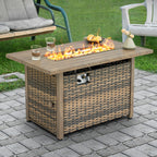 Fire Pit Table 43-In W 50000 Maximum Btus Iron Rectangle Liquid Propane Fire Pit Table