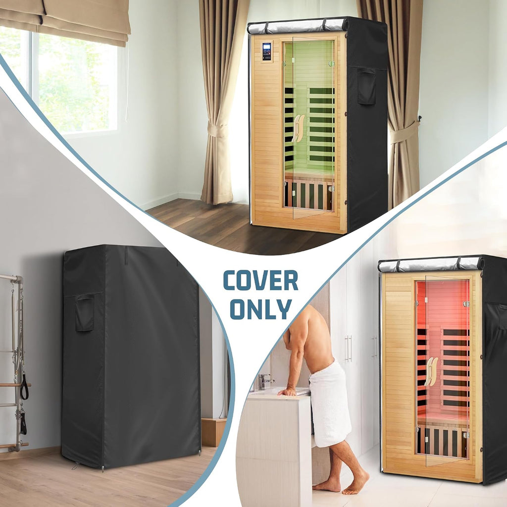 Outdoor Sauna Cover 420D Heavy-Duty Waterproof Durable Protector, Fits 48"X45"X74" U/V & Weather-Resistant for Year-Round Protection