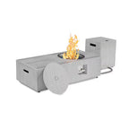 48 In. 50,000 BTU Rectangle Outdoor Propane Fire Pit Table in Gray with RGB LED Light