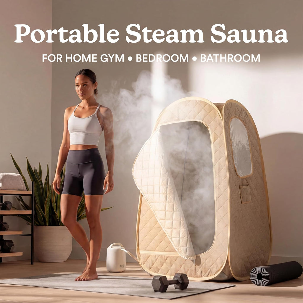 Portable Sauna – Collapsible Personal Steam Sauna for Stress Relief & Muscle Relaxation, Fast 1-Min Setup, Heats to 115°F, up to 60 Min Session, Compact Foldable Design