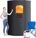 Portable Sauna for Home, Portable Steam Tent for Home Detox and Relaxation, Includes 3L Steamer, Remote Controller, Folding Chair, Adjustable Timer 1-60 Min, Large Size