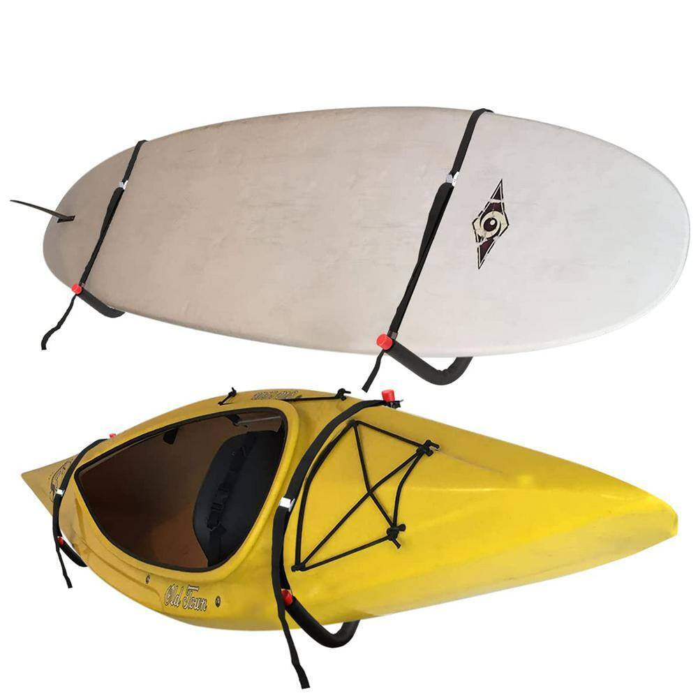 4-Pack 20.5 In. Kayaks Storage Racks, Wall Mount Canoe Hooks for Stand up Paddle Boards SUP Ski Snow Board