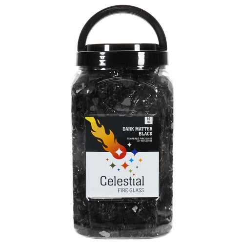 0.50" Black Reflective Fire Glass, 10 Lb
