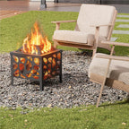 15.7 Inch Small Fire Pit for Outside, Outdoor Wood Burning Fire Pit, with Anti-Spark Mesh Guard, Small Bonfire Pit,Firepit Bowl for Patio Camping Backyard Deck Picnic Porch