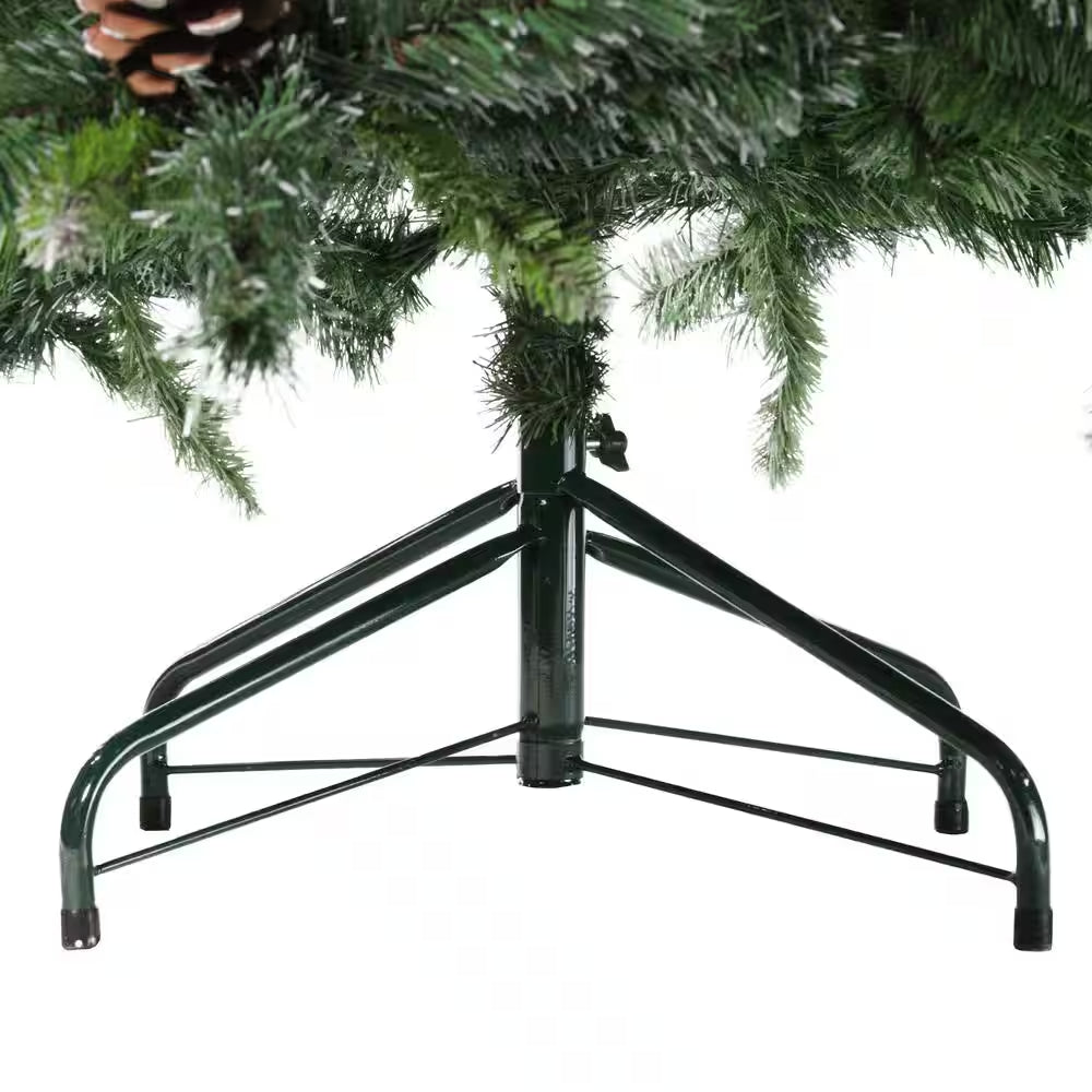 6.5 Ft. Unlit Snowy Delta Pine with Pine Cones Artificial Christmas Tree